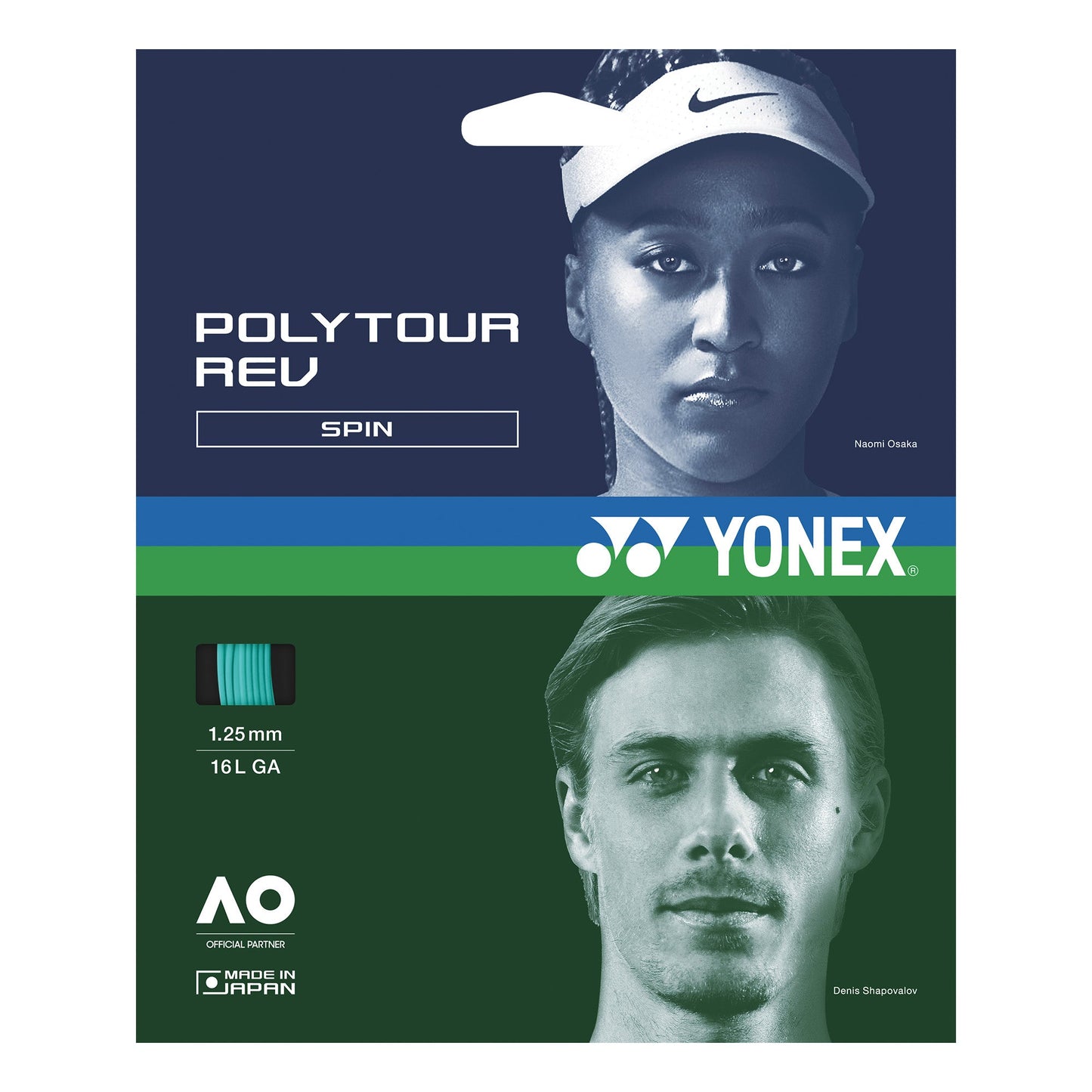 YONEX TENNIS STRING - POLYTOUR REV 125 (12M) BRIGHT ORANGE