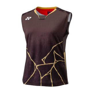 YONEX SLEEVELESS GAME SHIRT#20963YX BROWN 2XL