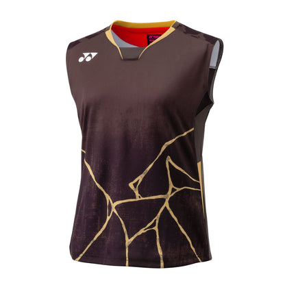 YONEX SLEEVELESS GAME SHIRT#20963YX BROWN 2XL