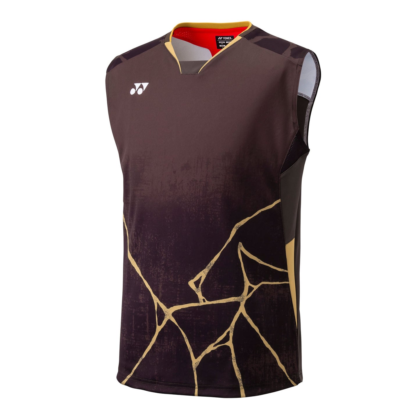 YONEX SLEEVELESS GAME SHIRT#10731YX BROWN 2XL