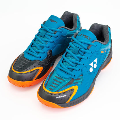 YONEX MENS BADMINTON SHOES # DUAL BLACK / AQUA BLUE/ WARM RE