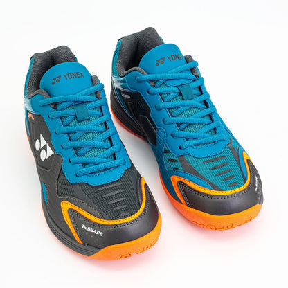 YONEX MENS BADMINTON SHOES # DUAL BLACK / AQUA BLUE/ WARM RE