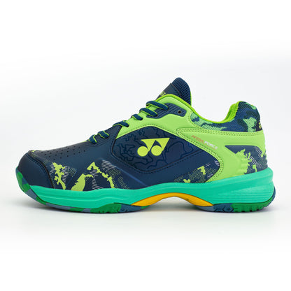 YY MENS BADMINTON SHOES # ARMA FORCE BLACK/DEEP LAGGOON/ACID