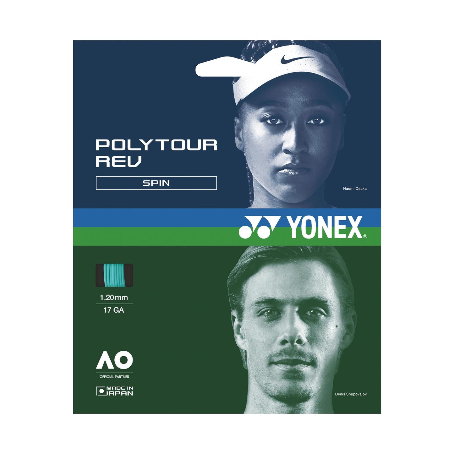 YONEX TENNIS STRING - POLYTOUR REV 120 (12M) BRIGHT ORANGE