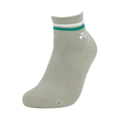 YONEX MEN'S SOCKS  # SSM-1081-MP5-S BEIGE/GREEN 1IN1