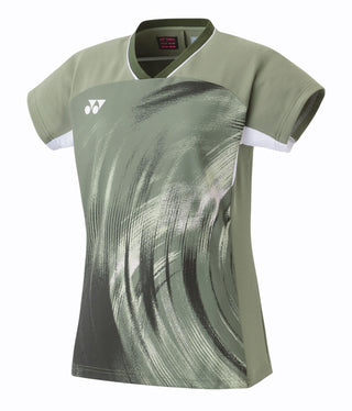 YONEX WOMEN'S BADMINTON CREW NECK SHIRT # 20769EX LIGHT OLIV