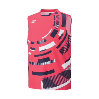 YONEX MEN'S SLEEVELESS TOP # 10579EX GERANIUM PINK 2XL