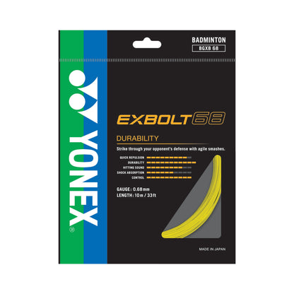 YONEX BADMINTON STRING EX-68 DURABILITY & SMASH # BGXB68 BLA