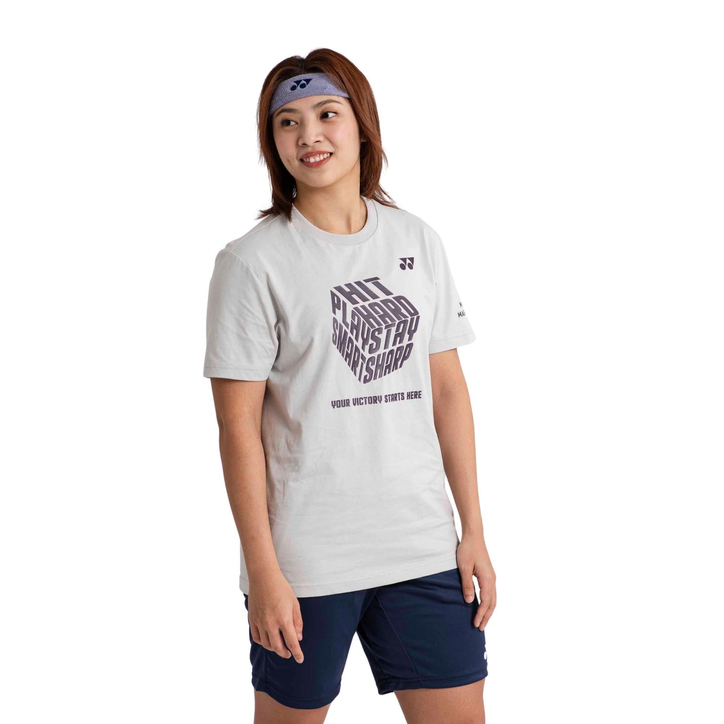 YONEX MENS SLOGAN ROUND NECK TEE # RM-J035-3130-MYMAS25-S CA
