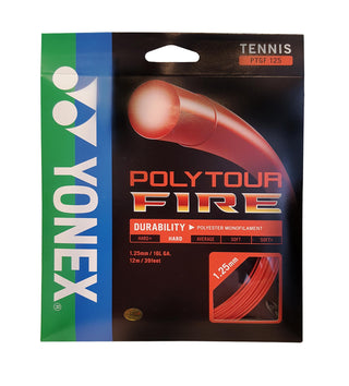 YONEX TENNIS STRINGS - POLYTOUR FIRE PTGF125 RED 12M BLACK 1