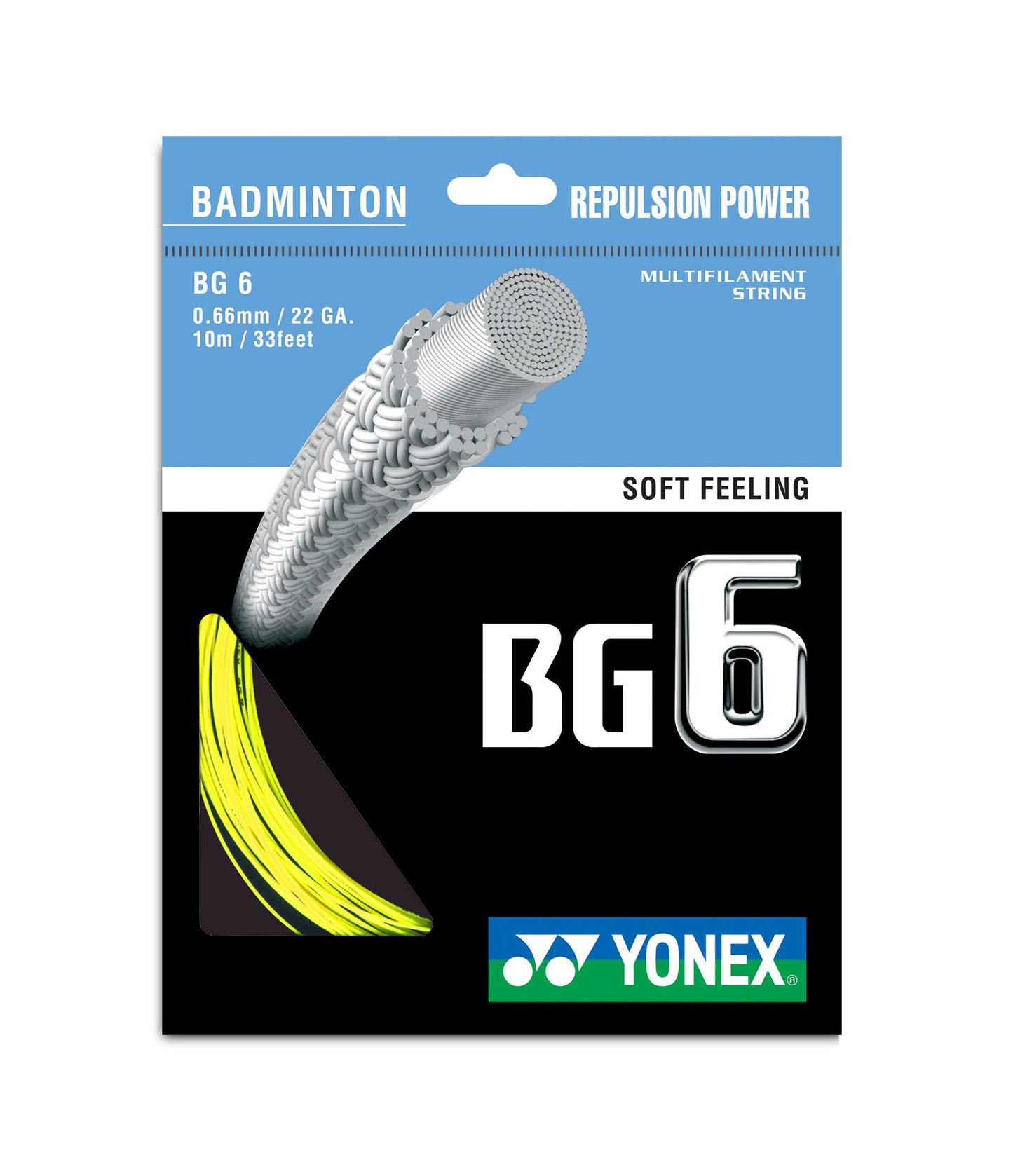 YONEX BADMINTON GUT #BG 6 BLACK