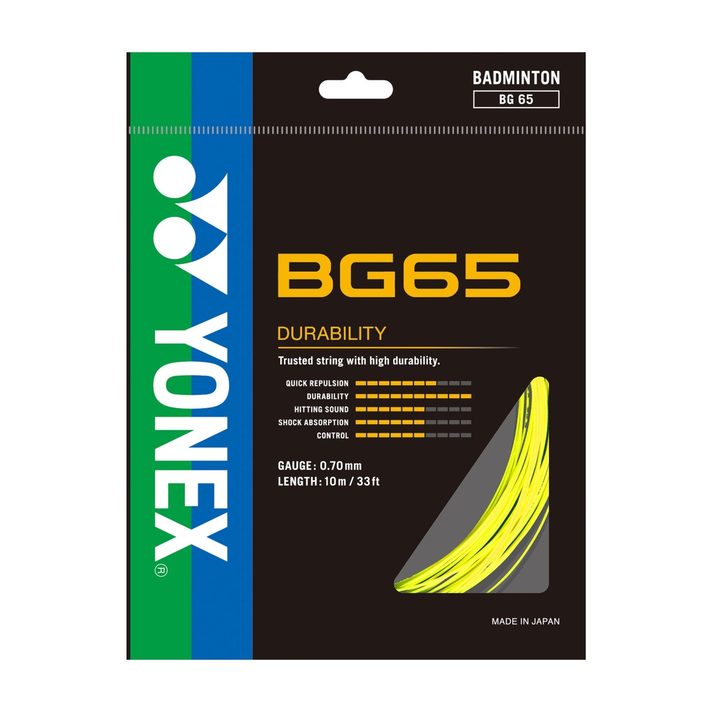 YONEX BADMINTON GUT #BG 65 AMBER