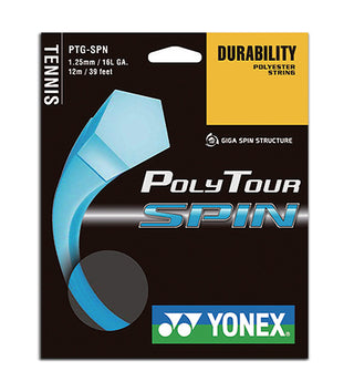YONEX TENNIS STRING PTGSPN, POLYTOUR SPIN  # PTS120 BLACK 12