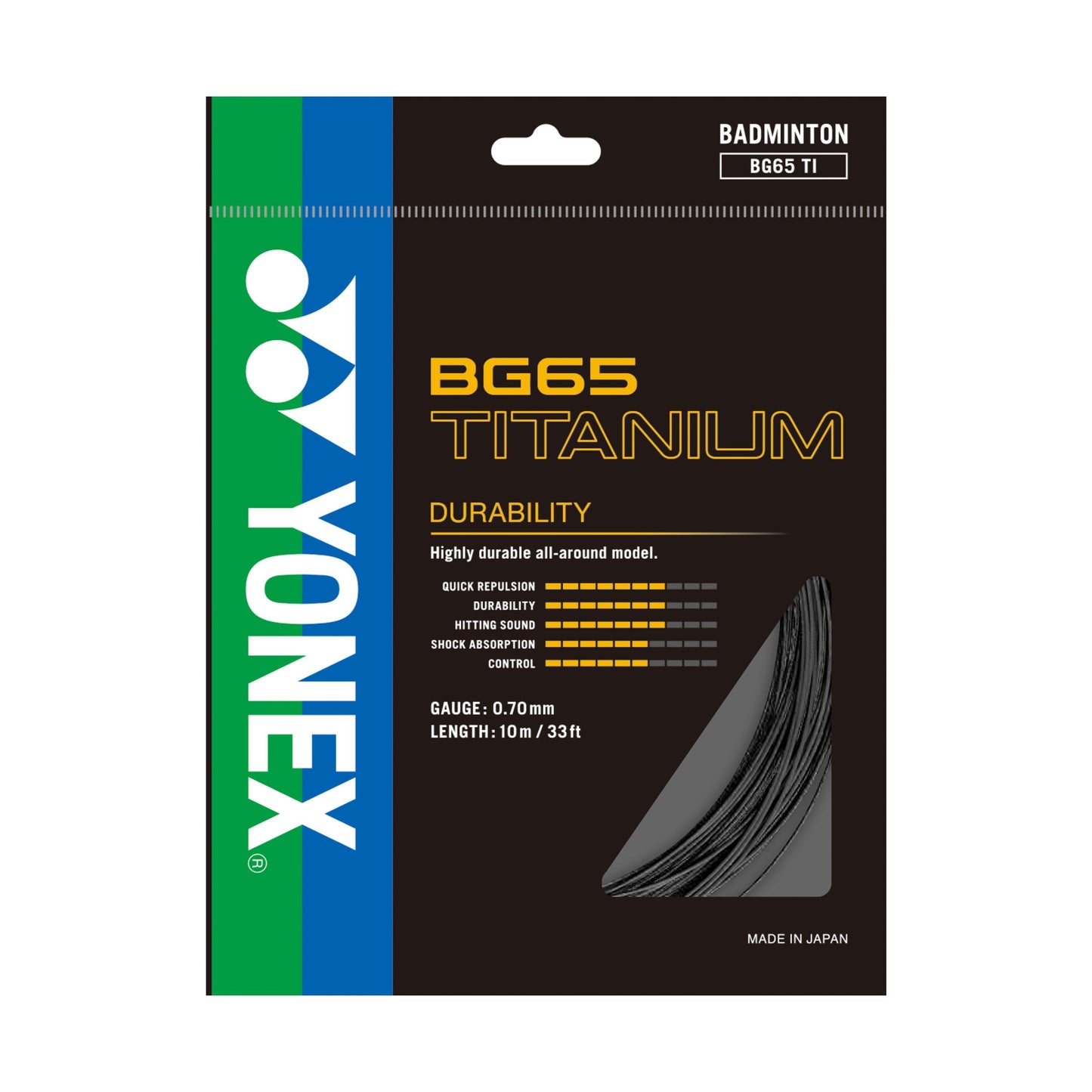 YONEX BADMINTON GUT #BG 65 TITANIUM BLACK ZZZZ