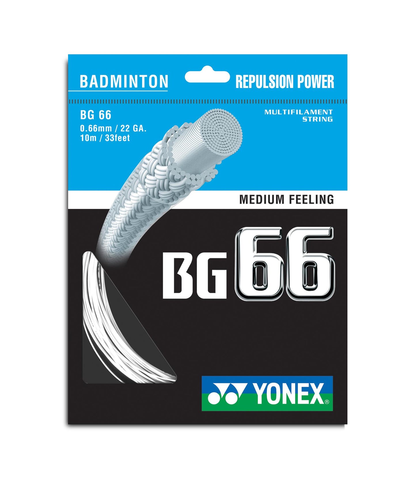 YONEX BADMINTON GUT #BG 66 BLACK