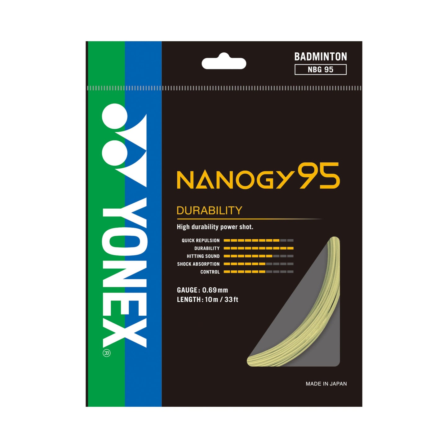 YONEX BADMINTON STRINGS # NBG95 BLUE/GREEN ZZZZ