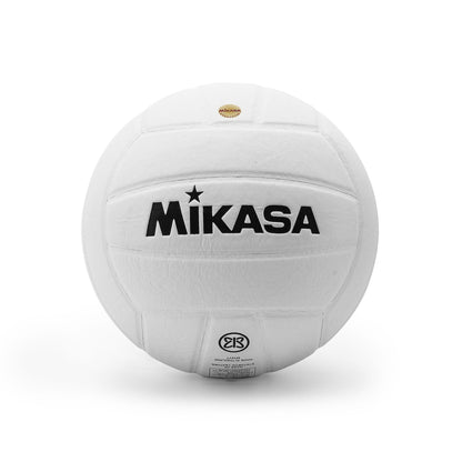 MIKASA SYNTHETIC LEATHER VOLLYBALL, S#5, ALL WHITE VWL210S -