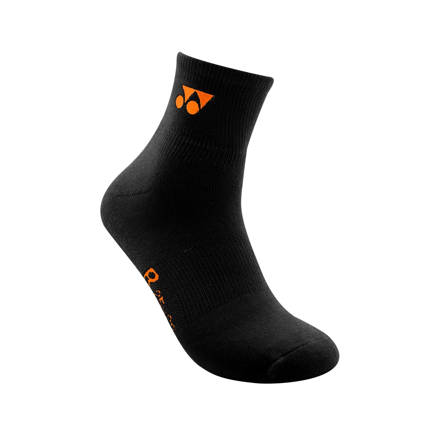 YONEX MEN'S SOCKS # SSMP 1255SM-SR BLACK/BRIGHT ORANGE 1IN1