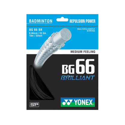 YONEX BADMINTON NYLON STRING (10M) # BG66BR BLACK ZZZZ