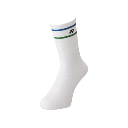 YONEX PERSONAL SPORT CREW SOCKS # 19172AYX WHITE GREEN L