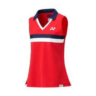 YONEX WOMENS SLEEVELESS POLO T-SHIRT # 20627AYX RUBY RED 3XL