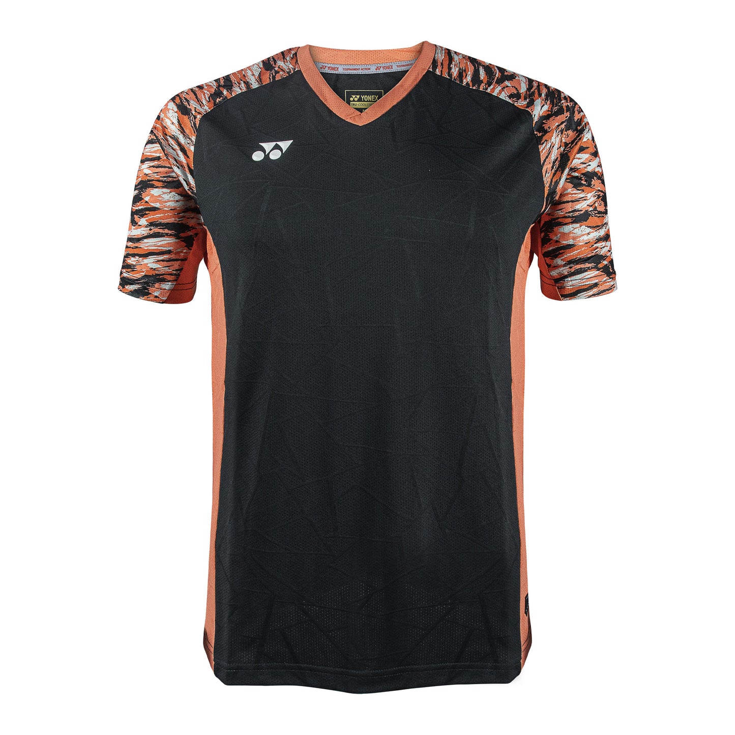 YY MENS V- SHIRT # VM-S092-2322-AW22-S HOT CORAL/JET BLACK 2