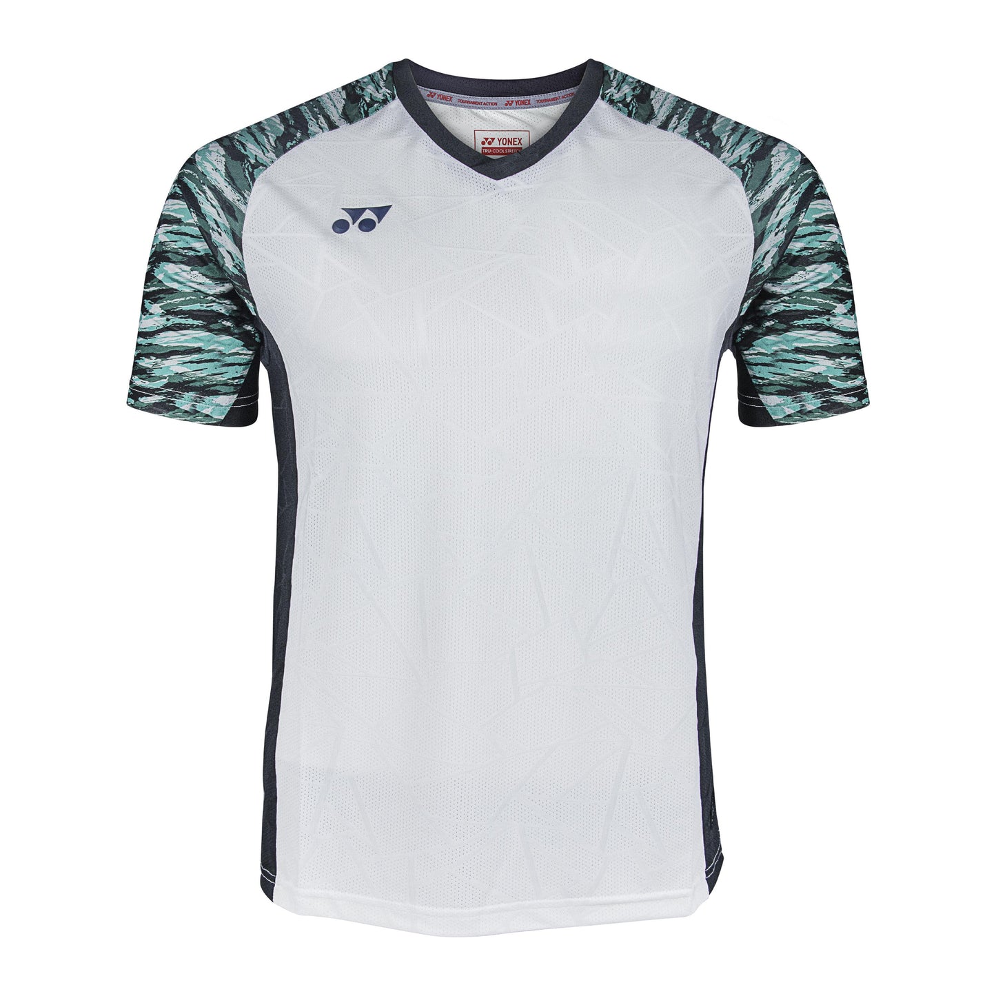 YY MENS V- SHIRT # VM-S092-2322-AW22-S HOT CORAL/JET BLACK 2