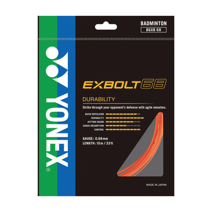YONEX BADMINTON STRING EX-68 DURABILITY & SMASH # BGXB68 BLA